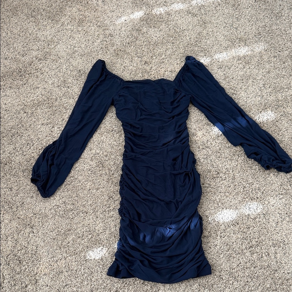 #0002 SHEIN Navy Long Sleeve Dress